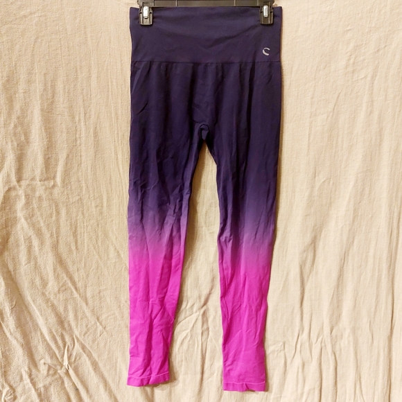 Climawear hot pink & indigo ombre seamless leggings, sz L, NWOT - Picture 2 of 4